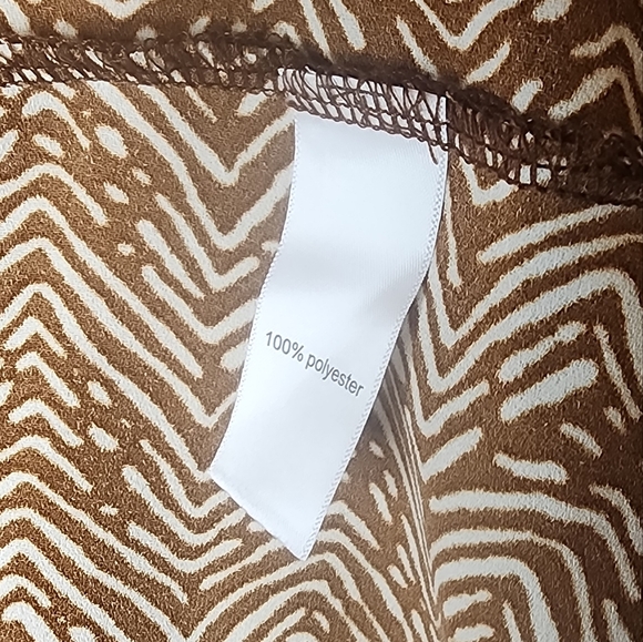 Maurices Brown Cream Smock Mock Neck Halter Sleeveless Asymmetrical Dress XS Mid - Picture 10 of 11